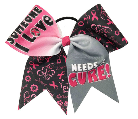 Someone I Love Needs A Cure Breast Cancer Awareness Cheer Bow