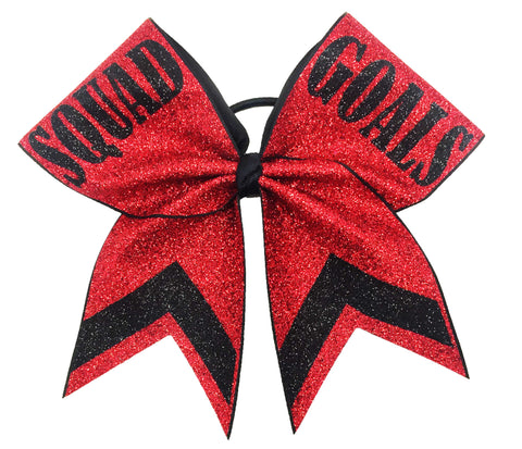 Squad Goals Full Glitter Cheer Bow | Custom Cheer Hair Accessories