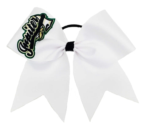 Sublimated Logo Loop Cheer Bow | Personalized Bow | Branded Cheer Bow