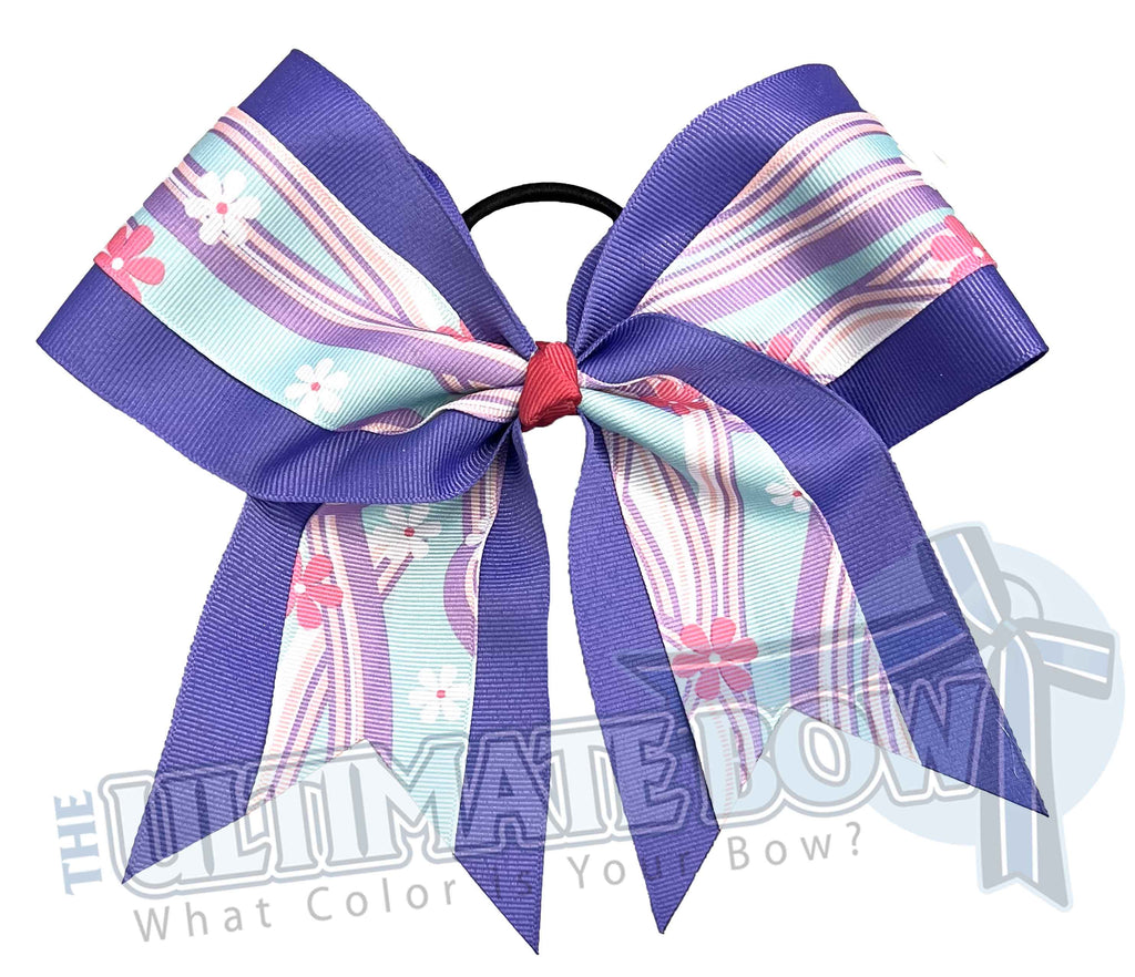 Summer Floral Waves Cheer Bow | Summer Camp Cheer Bow