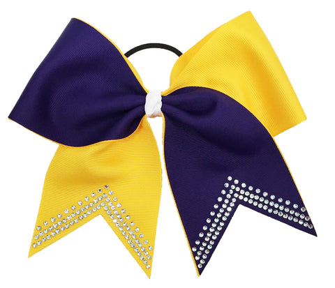 Superior Rhinestone V Spirit Bow | Cheer Bow | Football Sideline Cheer Bow