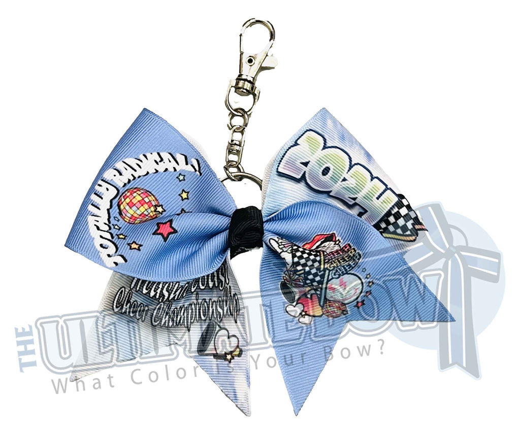 Treasure Coast Pop Warner Cheer and Dance Competition Event Key Chain Bow | TCFC Key Chain Cheer Bow | Pop Warner Cheer Bow Key Chain