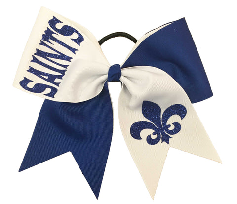 Team Fleur De Lis Cheer Bow | Mardi Gras Cheerleading Hair Bow