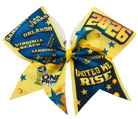 The ONE - Exclusive Event Glitter Cheer Bow 2026 | United We Rise Cheer Bow
