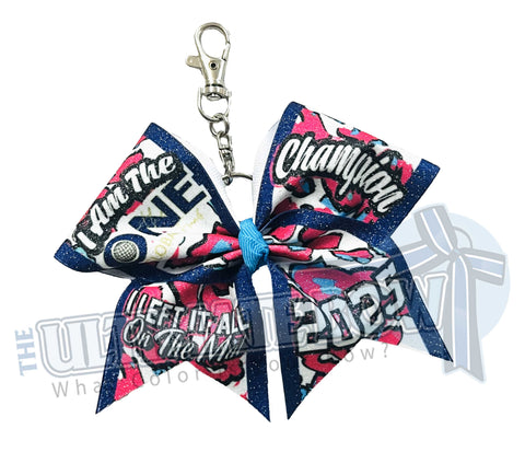The ONE - Exclusive Champion Glitter Key Chain Cheer Bow 2025
