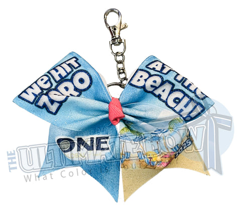 The ONE - Hit Zero on Beach Glitter Key Chain Cheer Bow - Virginia Beach 2025