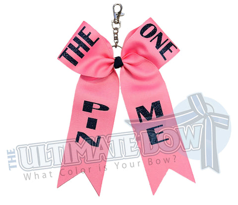 The ONE Pin Me Keychain Bow | Cheer Pin Bow Keeper Key Chain