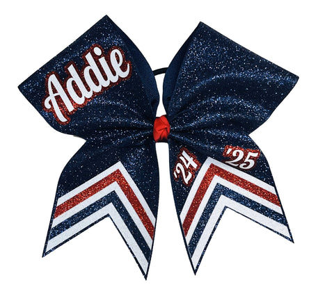 Triple V Full Glitter Cheer Bow | Personalized Team Cheer Bow | Cheer Season