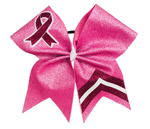 Varsity Awareness Cheer Bow | Breast Cancer Cheerleading Hair Bow