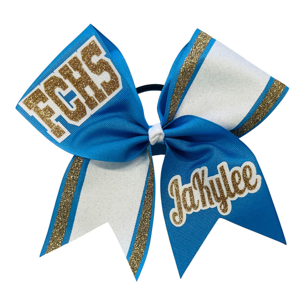 Varsity Team Spirit Glitter Cheer Bow | Cheerleading Hair Bow