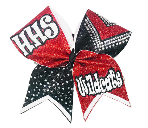 Victory Glitter and Rhinestone Cheer Bow | Cheerleading Hair Bow
