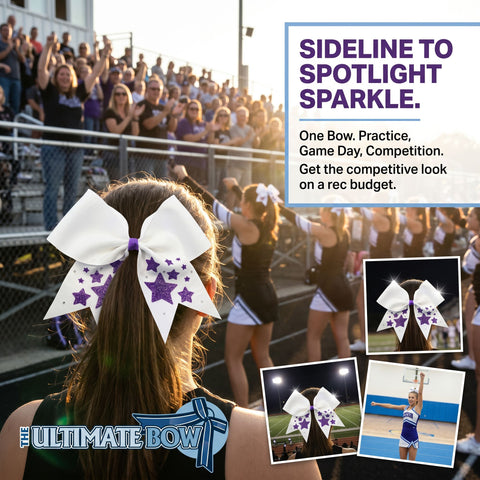 Star Power Glitter and Rhinestone Cheer Bow