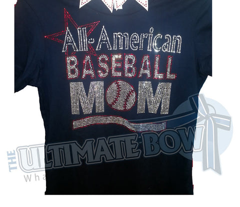 All-American Baseball Mom Rhinestone T-Shirt