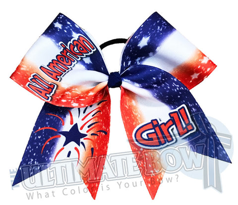 All American Girl - Red, White and Blue Cheer Bow | Team USA Cheer Bow