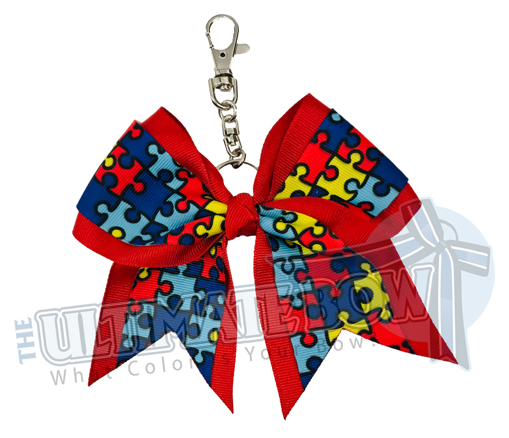 autism awareness key chain autism acceptance key chain bow red