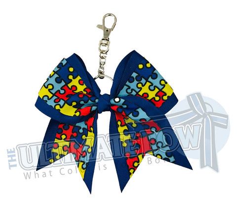 autism awareness key chain autism acceptance key chain bow royal blue