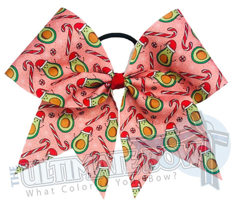 Avocado Christmas Sublimated Cheer Bow | Christmas Cheer Bow