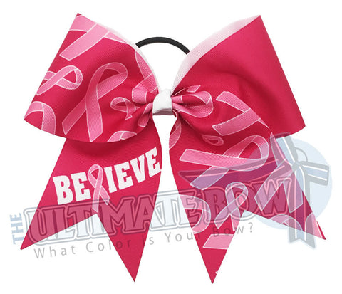 The Ultimate Bow - Cheer Bows - Cheerleading Hair Bows - Softball Bows -  pink ribbon - pink ribbon