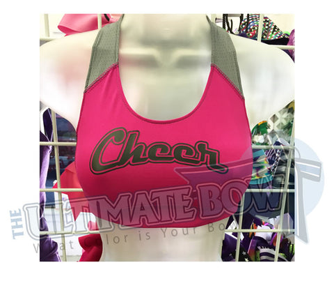 Hot Pink Cheer Sports Bra - Adult Sizes