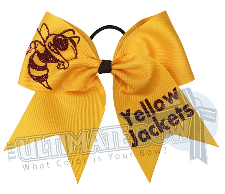 Superior-texas-sized-glitter-Wasp-hornet-yellow jacket-buzzing Bee-cheer-softball-bow-orange-black-tigers