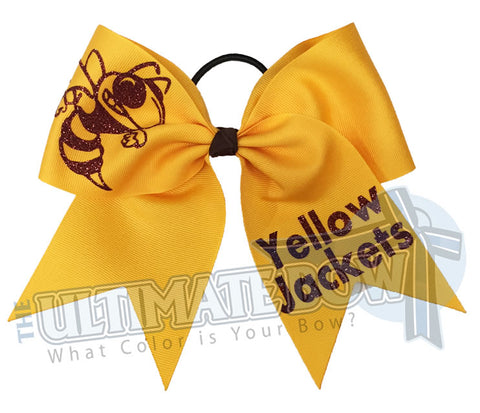 Busy Bee Cheer Bow | Hornets Cheer Bow