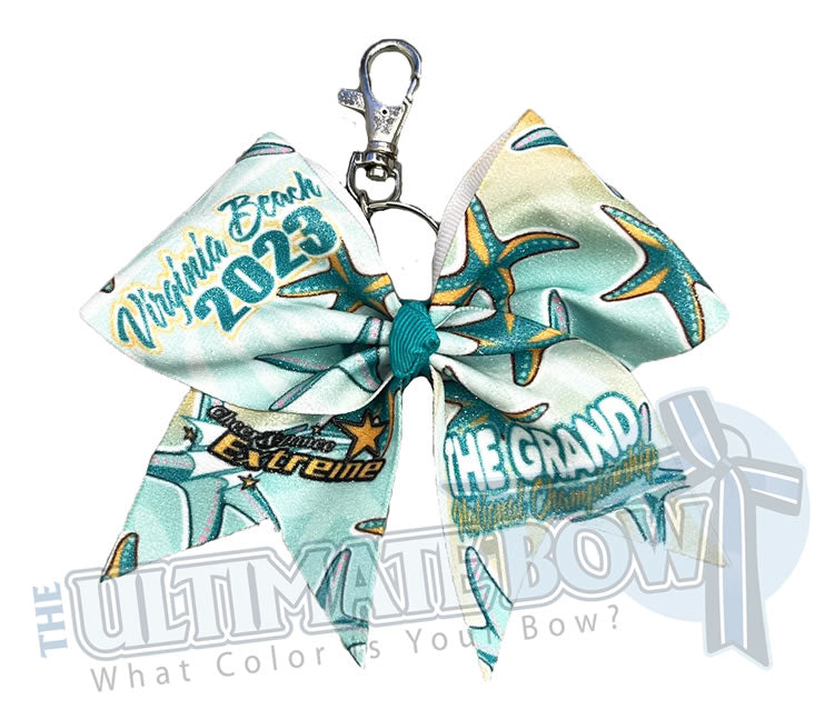 CDE Grand National Championship Glitter Key Chain Cheer Bow | Virginia Beach 2023