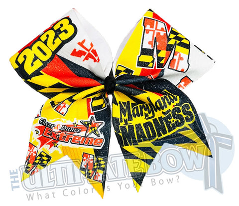 CDE - Maryland Madness Big Glitter Cheer Bow 2023