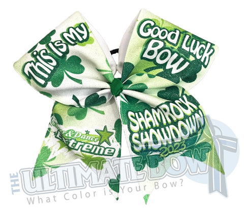 CDE - Shamrock Showdown Big Glitter Cheer Bow - March 2023
