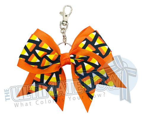 Halloween Candy Corn Key Chain Bow