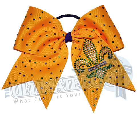 Celebrate Mardi Gras | New Orleans Rhinestone Cheer Bow