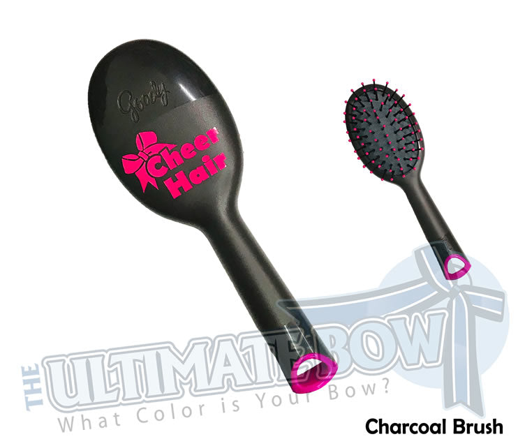 Cheer Hair Mini Travel Hair Brush | Charcoal Grey and Pink Hair Brush | Travel Cheer Hair Brush