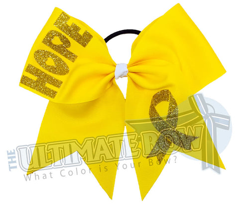 Children's Hope - Childhood Cancer Awareness Bow | Childhood Cancer Cheer Bow