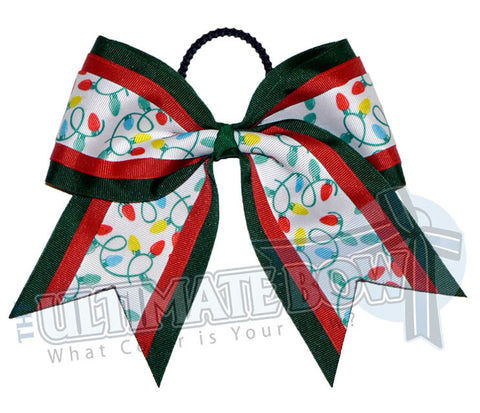 Christmas Lights Cheer Bow | Christmas Hair Bow