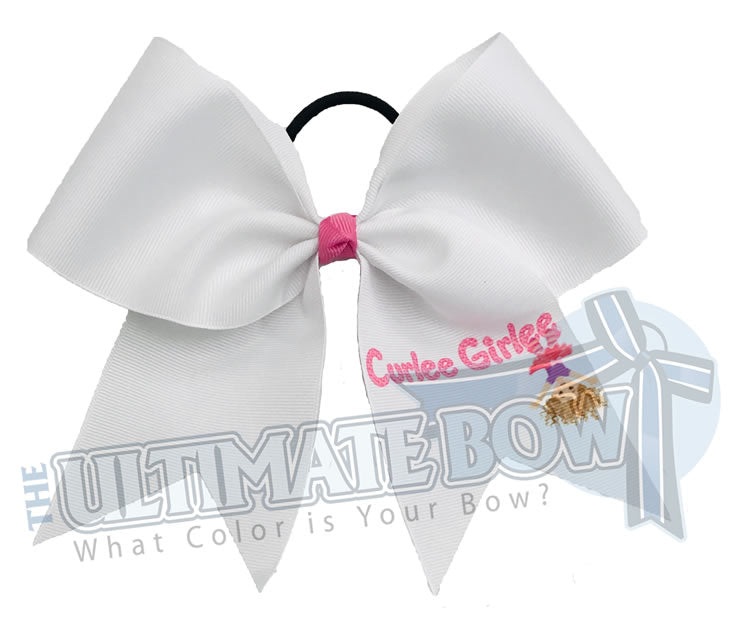 Curlee Girlee White Logo Bow