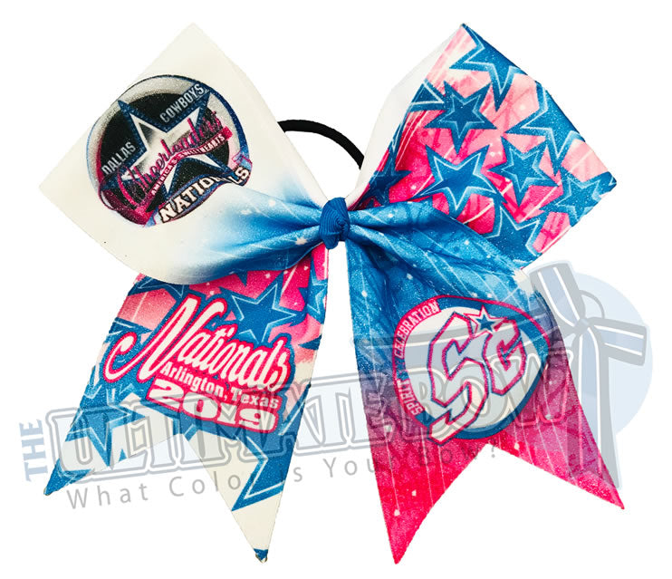 Dallas Cowboys Cheerleaders Nationals 2019 Event Glitter Cheer Bow