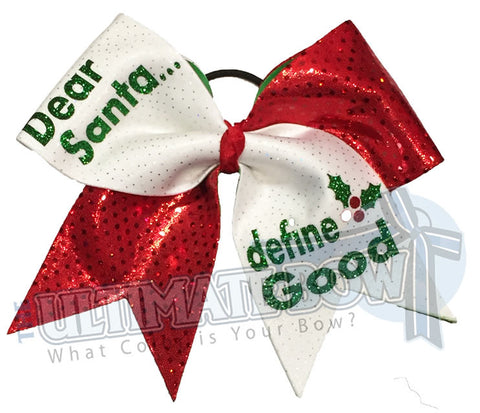 Dear Santa, Define Good Cheer Bow | Christmas Cheer Bow