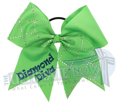 Diamond Diva Cheer Bow | Softball Bow | Rhinestone Bows