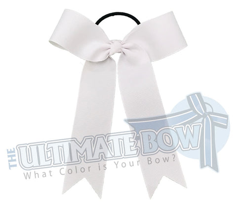 College Cheer Bows | Collegiate Cheer Bows | Plain Ribbon Cheer Bows | White Cheer Bows