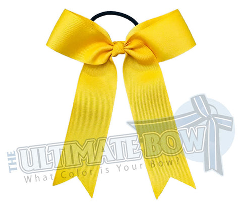 College Cheer Bows | Collegiate Cheer Bows | Plain Ribbon Cheer Bows | Yellow Gold Cheer Bows