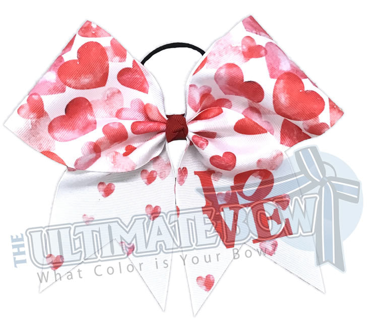 Falling in LOVE Cheer Bow | Exclusive Custom Printed Valentine's Day Cheer Bow