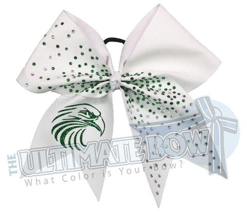 Fly High Eagles - Full Glitter and Rhinestone Bow | Rhinestone Cheer Bow