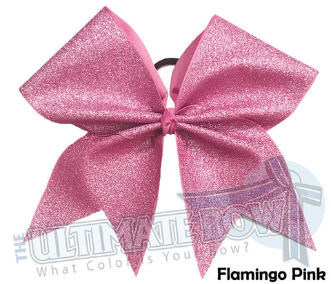 Full On Glitter Cheer Bow | Flamingo Pink Cheer Bow | Breast Cancer Pink Cheer Bow | Pink Glitter 