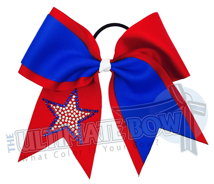 game-on-rhinestone-star-grosgrain-ribbon-texas-sized-cheer-bow-patriotic-bow-softball-red-electric-blue