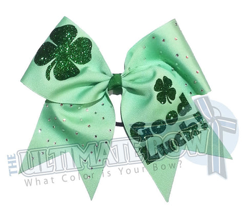 Good Luck Four-Leaf Clover Cheer Bow - St. Patrick's Day Bow
