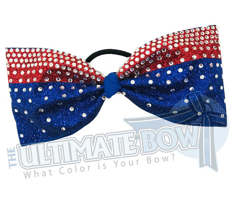Just Loops - Full Down Glitter Rhinestone Tailless Cheer Bows | Cheer Bow