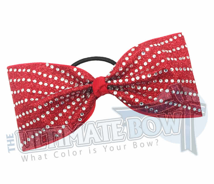 rhinestone-glitter-red-crystal-clear-rhinestones-just-loops-tailless-no-tails-cheer-bow-full-glitter-cheer bows