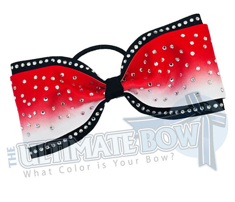 Just Loops - Rhinestone Ombre Shimmer Tailless Cheer Bow