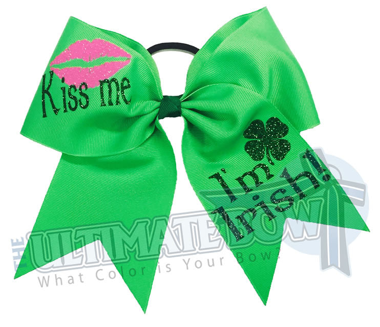 Kiss-me-Irish-four-leaf-clover-cheer-bow-green-shamrock-St. Patricks-Day