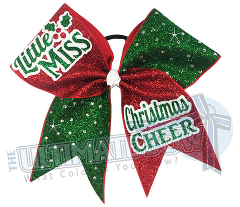 Little Miss Christmas Cheer - Christmas Glitter Rhinestone Bow | Christmas Cheer Bow