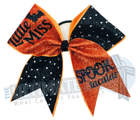 Little-Miss-spooktacular-glitter-rhinestone-orange-black-texas-sized-halloween-cheer-bow-softball-bow-holiday-hair-bow